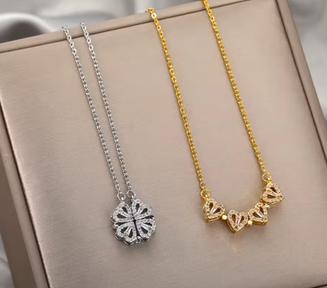 Modalba - Collana quadrifoglio 4 cuori